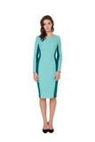 CHARLOTTE COLOR BLOCK BLUE DRESS