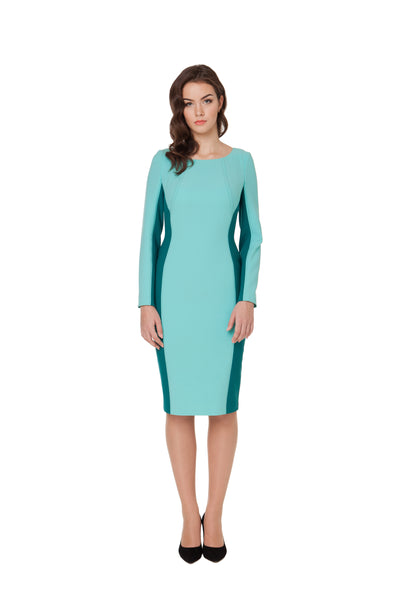 CHARLOTTE COLOR BLOCK BLUE DRESS