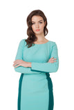 CHARLOTTE COLOR BLOCK BLUE DRESS