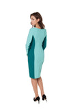 CHARLOTTE COLOR BLOCK BLUE DRESS