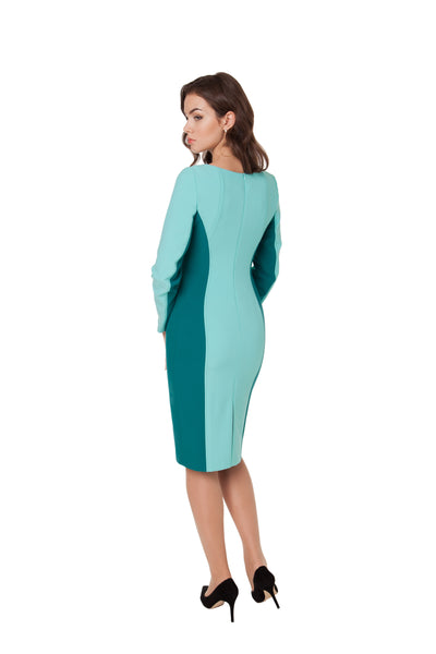 CHARLOTTE COLOR BLOCK BLUE DRESS