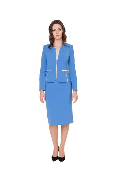 EDITH BLUE ZIPPER JACKET