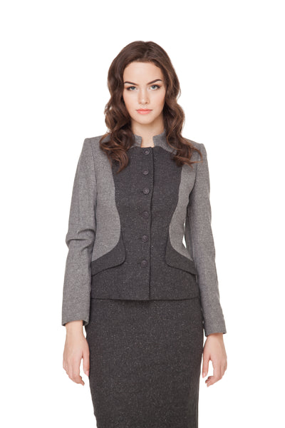 CHARLENE TWO TONE NEHRU JACKET