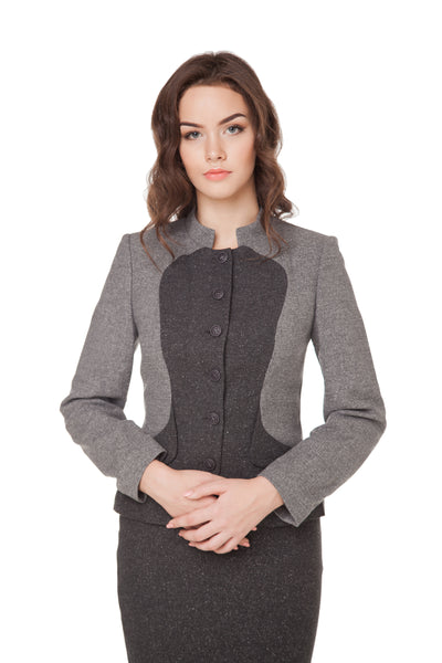 CHARLENE TWO TONE NEHRU JACKET