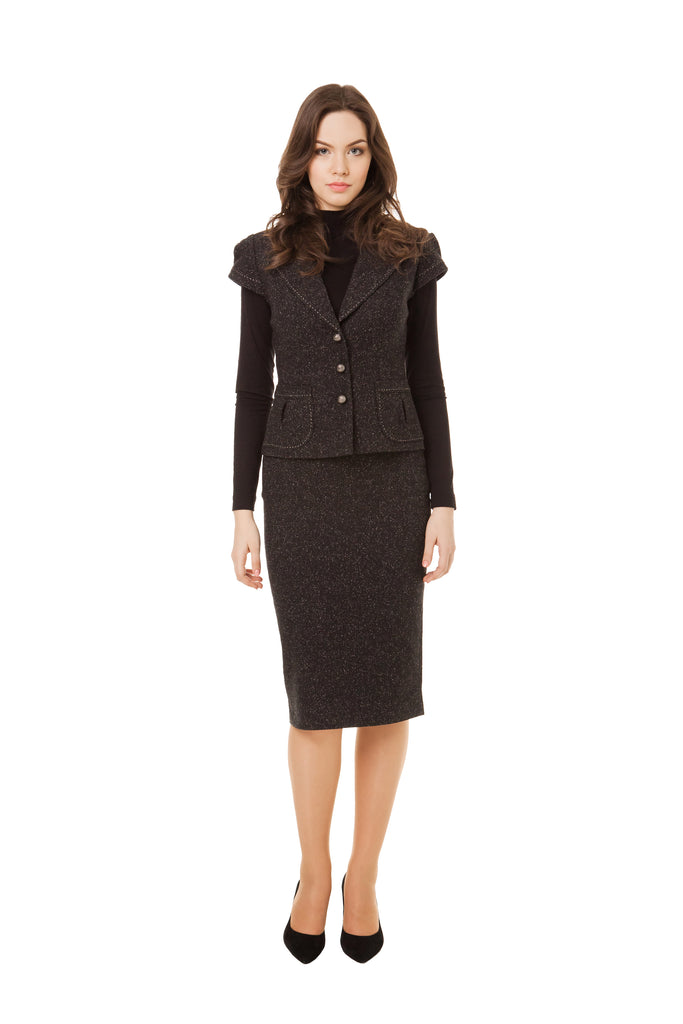 ELIZABETH WOOL BLACK SKIRT