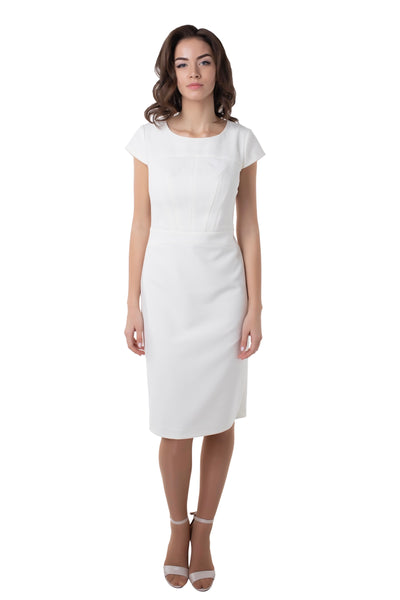 WHITE CAP SLEEVE DRESS