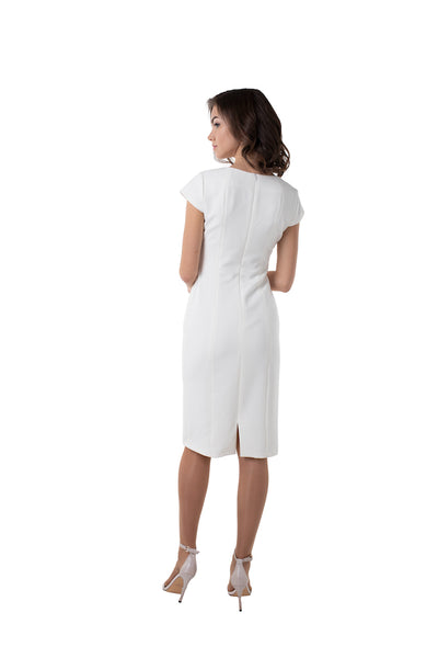 WHITE CAP SLEEVE DRESS