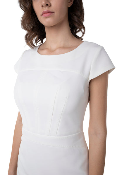 WHITE CAP SLEEVE DRESS