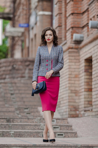 FUCHSIA PINK PENCIL SKIRT